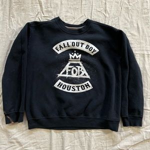 Fall Out Boy Sweater Medium Black White Houston Tour FOB EMO Music